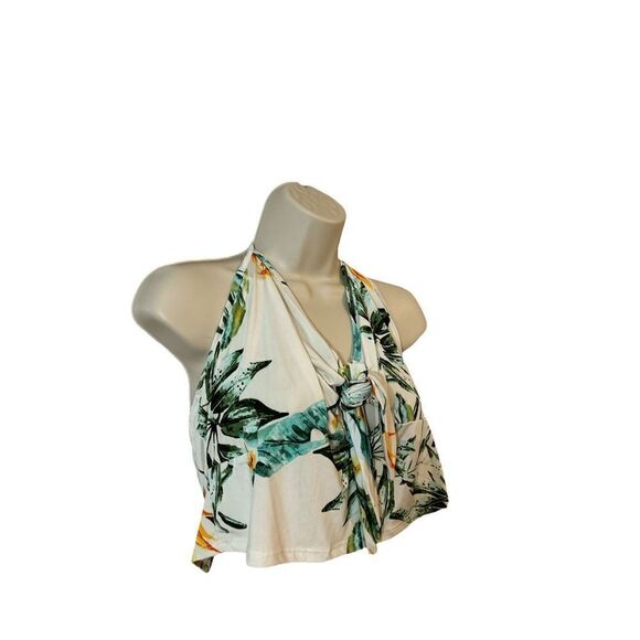 Fashion to Figure Floral Tie Front Crop Top Plus Size 2X - Picture 2 of 6